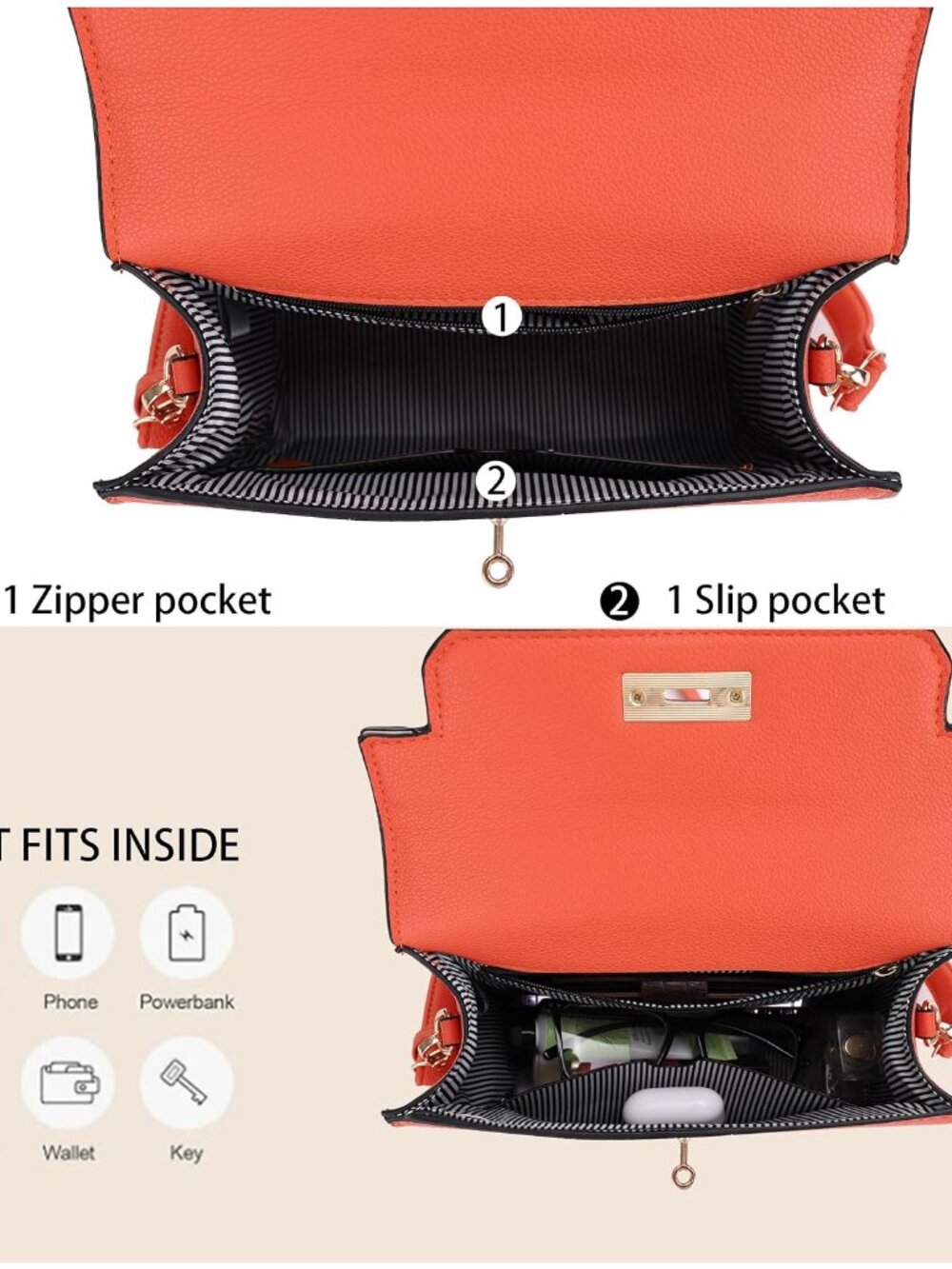 Women's Top Handle Satchel with Detachable Strap Small Pebbled Leather Fashion C - Picture 6 of 6